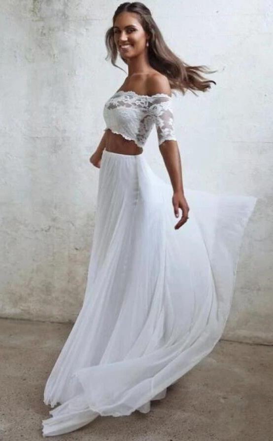 Zweiteiliges kleid weiß Clearance