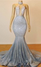 Shine Meerjungfrau Halfter -prom -kleid REALS179