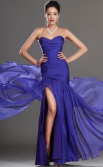 Königsblau Chiffon Trompete/Meerjungfrau Schatz Langes Brautjungfernkleid (GBD521)