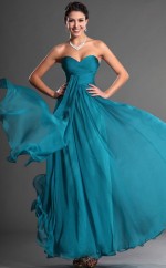 Ocean Blue Chiffon A-Line Schatz Langes Brautjungfernkleid (GBD544)