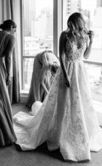 V-ausschnitt Eine Linie Florale Spitze Brautkleid Zierliche Kleine Büste GBWD163