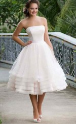 Vintage 1950er Jahre Tee Länge Brautkleid Mit Schichten Rock ältere Bräute GBWD164