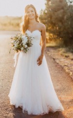 Schatz A-linie Spitze Land Sommer Hochzeitskleid GBWD210