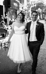 Kurzarm -Tupfen 50er -Hochzeitskleid 50er Jahre GBWD285