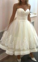 Schatz 50s Stil Tee Länge Rockabilly Hochzeitskleid GBWD307