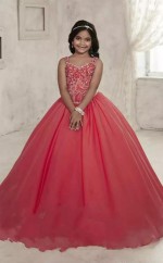 Juwel ärmellose Rote Kinder Ballkleider Chk006