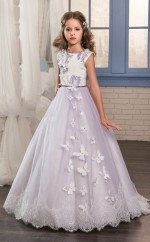 Juwel ärmellose Lila Kinder Ballkleider Chk018