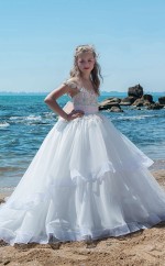 Juwel ärmellos Als Bild Kinder Ballkleider Chk020