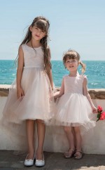 Juwel ärmellose Süßigkeiten Rosa Kinder Ballkleider Chk029