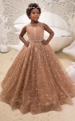 Juwel ärmellos Als Bild Kinder Ballkleider Chk031