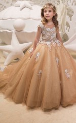 Illusion Kurzarm Farbe 87 Kinder Ballkleider Chk034