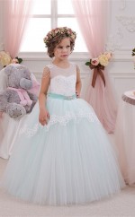 Illusion ärmellos Als Bild Kinder Ballkleider Chk049