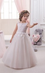 Tüll, Spitze Prinzessin Juwel ärmellose Mädchen Ballkleider Chk145