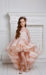 Rosa High-Low-Partykleid für Mädchen GCHK186