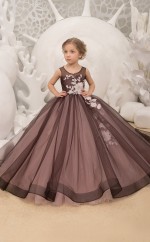 Schwarzes Partykleid im Prinzessinnenstil aus Spitze für Mädchen GCHK189
