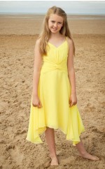 Gelbes Kinder-Formelles Strandkleid GJFGD087