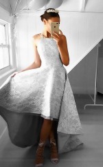 Silberne Spitzenbänder Prinzessin Langes Promikleid (GJT3713)