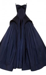 Marineblaues Taftballkleid Schatz Bodenlange Abschlusskleider (GJT3875)
