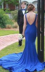 Blaue Spandex Trompete / Meerjungfrau Bateau Lange Abschlusskleider (GJT3926)