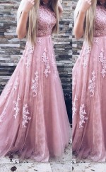 A-linie Schaufel Zug Tüll Mit Applikation Kleid JTC11043