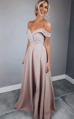 A-linie Spaghettiträger Kurze Ärmel Bodenlang Mit Gerafften Satinkleid JTC11773