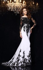 Mantel Chiffon Schaufel Lange Ärmel Zug Mit Spitzenkleid JTC12183