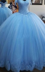 Ballkleid Schulterfreies Zugspitzentüllkleid JTC17613