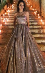 Ballkleid Rüschen Pailletten Zug Schatz Kleid JTC22303