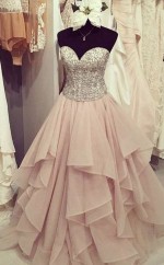 Ballkleid Chiffon Schatz Bodenlang Mit Perlenkleid JTC3593