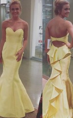 Meerjungfrau Satin Schatz Zug Mit Schichten Kleid JTC3623