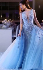 Ballkleid Schaufelzug Mit Applikation Tüllkleid JTC463