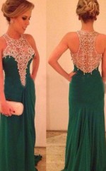 Mantel Chiffon Schaufel Zug Mit Perlen Kleid JTCv3113