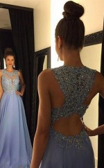 A-line Chiffon-schaufelzug Mit Appliziertem Kleid JTCv313