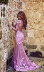 Trompetemermaid Lange Ärmel Tüll Mit Applikation Zugkleid JTCv4323