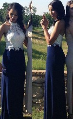 Etage Chiffon Halfter Bodenlang Mit Spitzenkleid JTCv5303