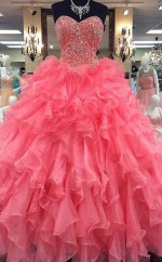 Ballkleid Organza Schatz Bodenlang Mit Perlenkleid JTCv5323