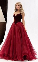 Ballkleid Tüll Schatz Bodenlang Mit Rüschen Kleid JTCv7063