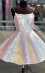 Gurte Funkeln Kurzes Heimkehrkleid REAL003