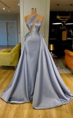 Halfter Silberne Perlen Lang Abendkleid REALS147