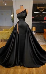 Sexy Hohe Schwarze Perlenkleid Mit Schwarzen Perlen REALS195