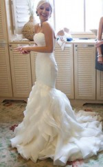 Meerjungfrau Schatz Hofzug Organza Brautkleid Twa0252