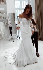 Wunderschönes Weißes Meerjungfrau-hochzeitskleid Twa2332
