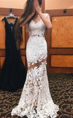 Illusion Meerjungfrau Ausschnitt Etui Spitze Brautkleid Twa2832