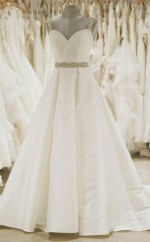 Elfenbein Ballkleid Brautkleid Spaghetti-träger Perlen Billig Brautkleid Twa3392