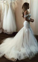 Schulterfreies Meerjungfrau-hochzeitskleid Billiges Brautkleid Twa5102