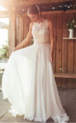 Elfenbein Strand Brautkleid Spitze Boho Brautkleid Mit Schleppe Twa5332