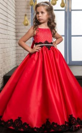 Rubinrot Prinzessin Cristal ärmellose Kinder Ballkleid Für Mädchen CH0124