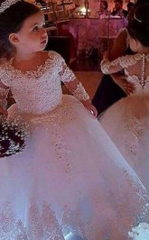 Erstkommunionkleid GFGD514 Mit Langen Ärmeln Für Kleinkinder