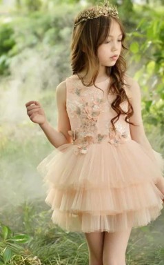 kurze Mini Mädchen Abschlussball Kleid Geburtstagskleid 4-14 Jahre GACH070
