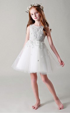 Süße Kinder Kurz Kommunion Kleid GBCH020